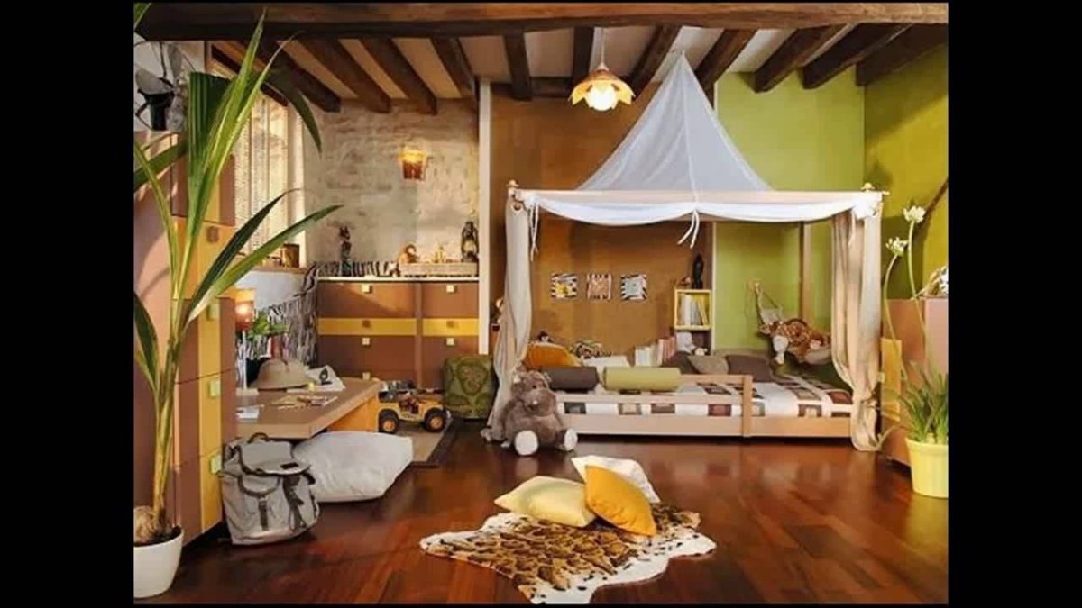 Комната в стиле джунгли сафари