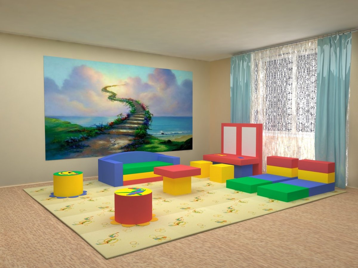 Мягкое оборудование для детской игровой комнаты