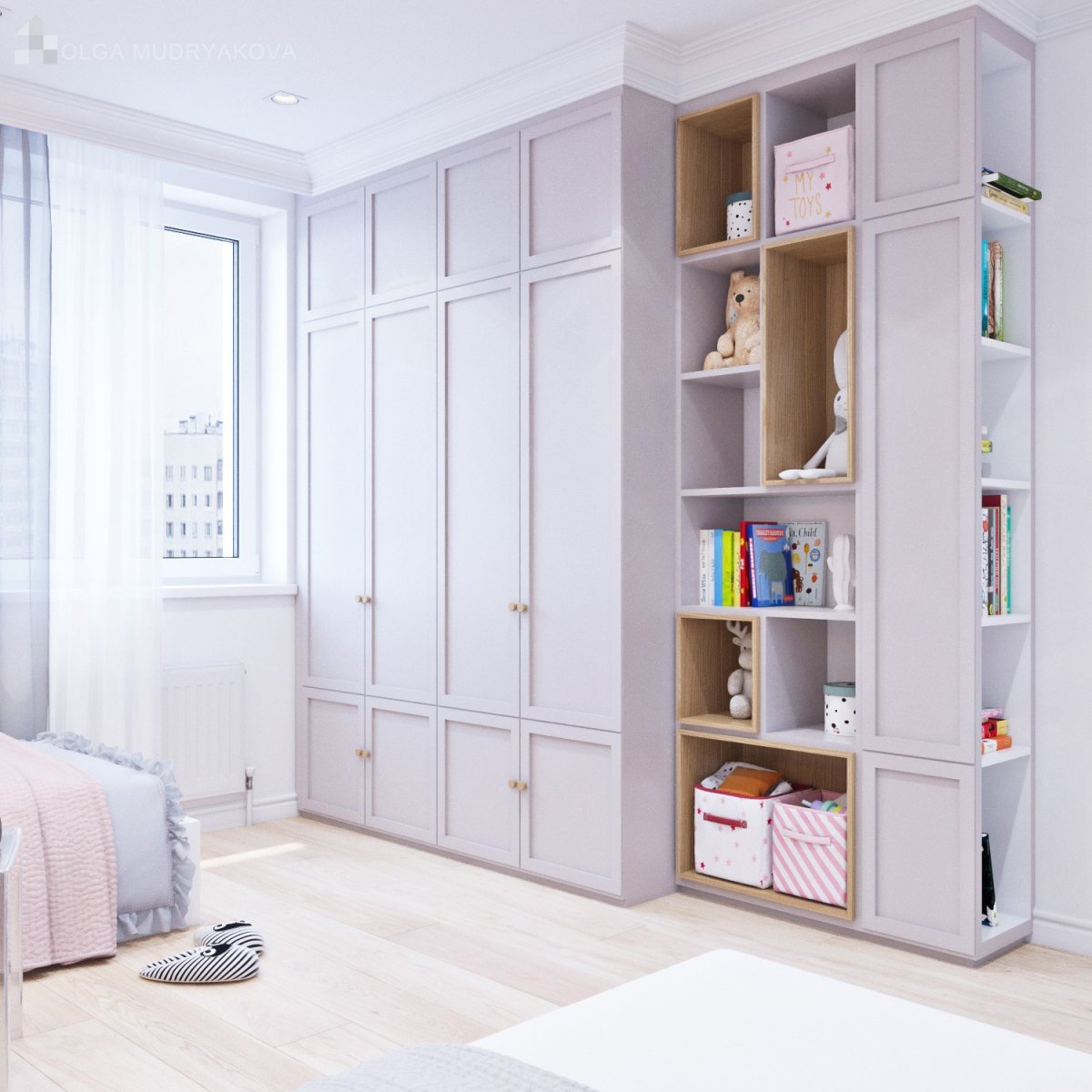Шкаф до потолка в детской