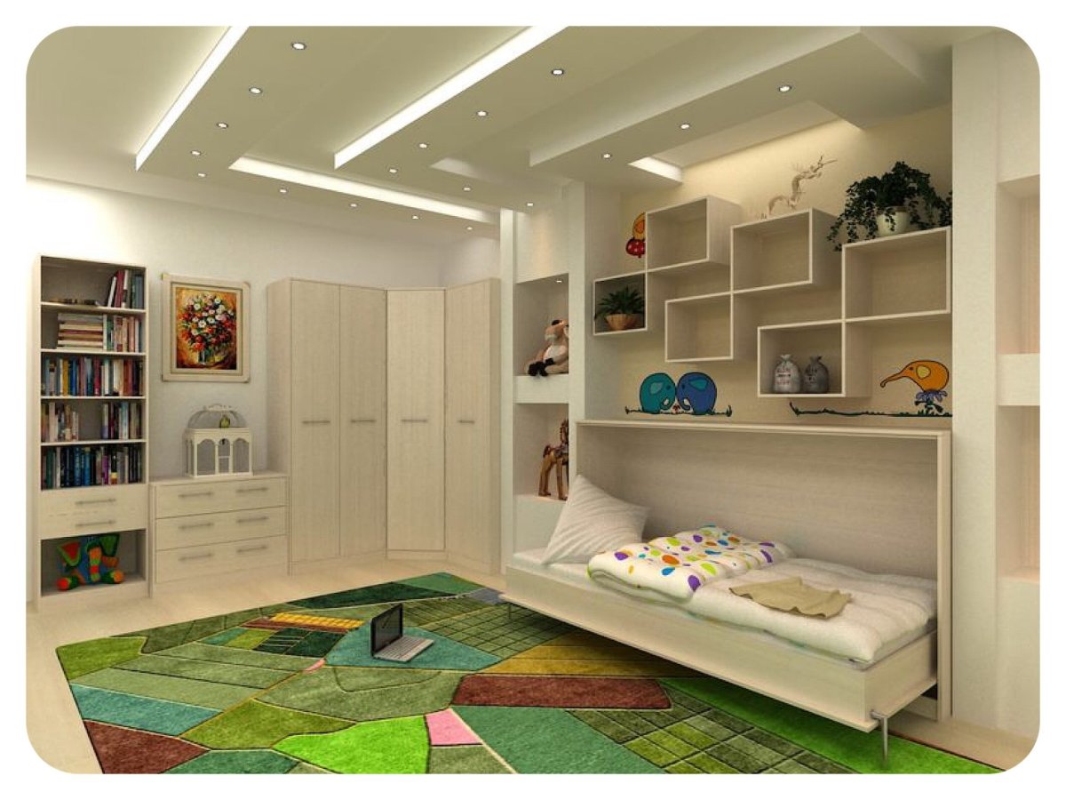 Шкаф вокруг двери в детской