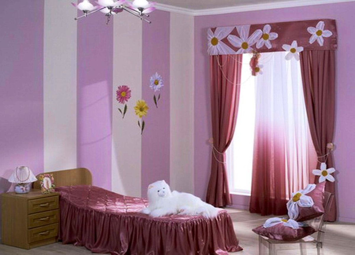 Салатовые стены в детской