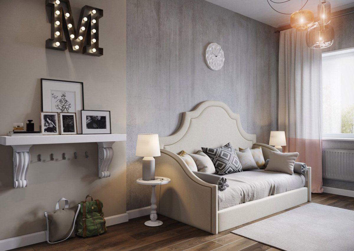 Подростковая спальня в пастельных тонах
