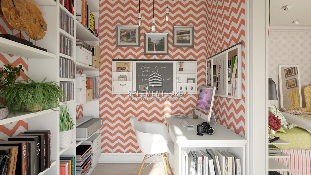 Горы на стене в детской