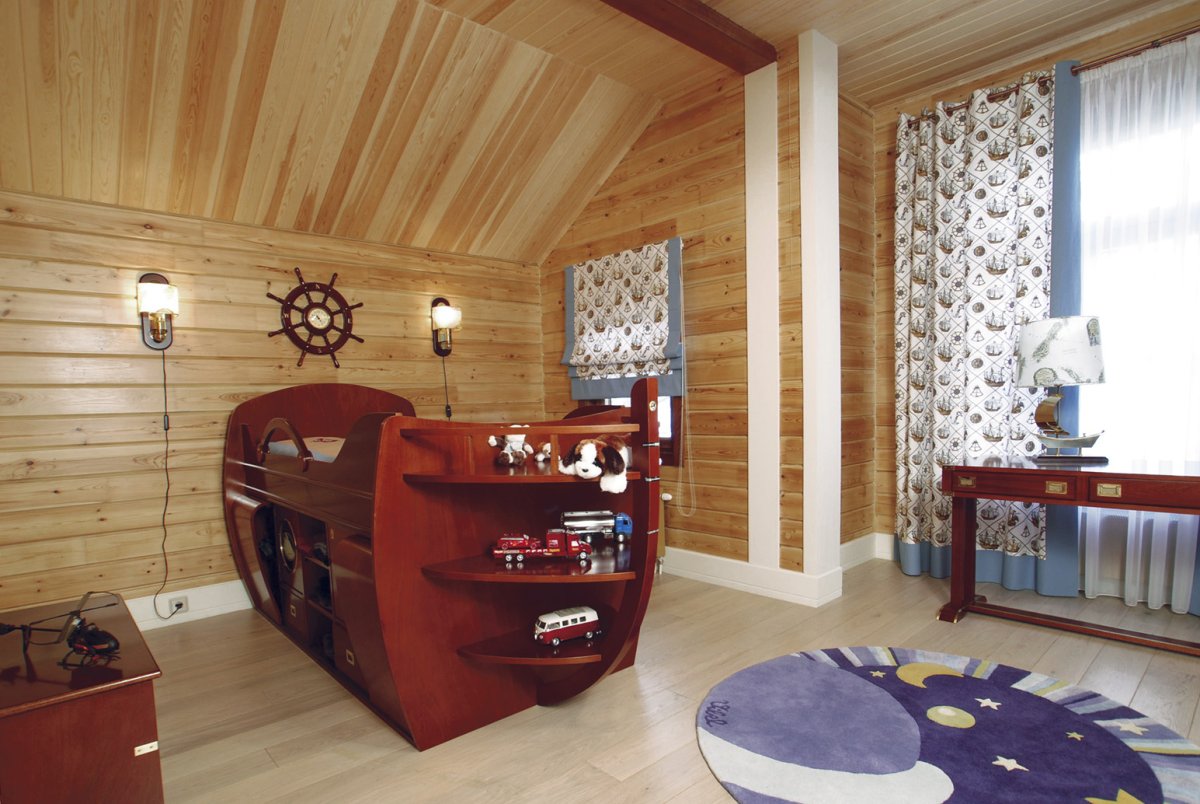 Ламинат на стене в интерьере дачи