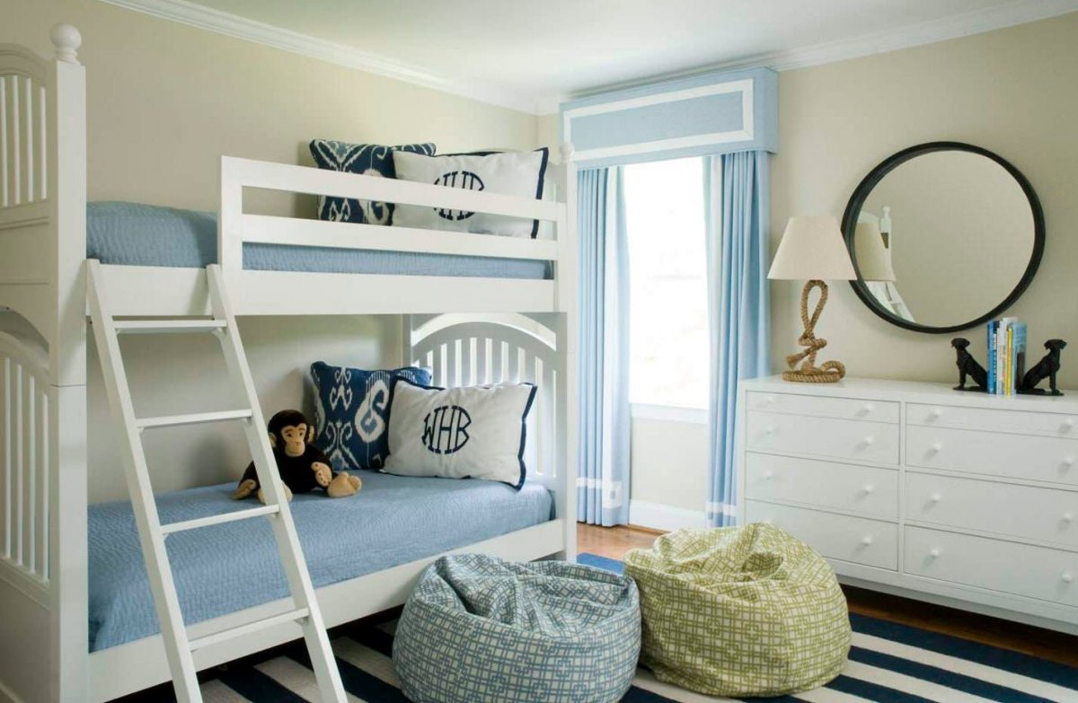 Интерьер детской комнаты с двухъярусной кроватью