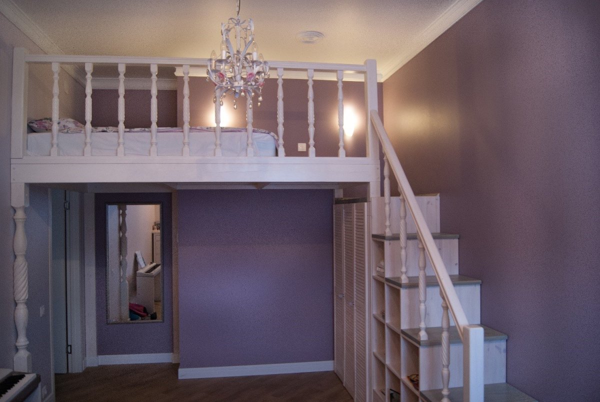 Антресольная кровать лофт