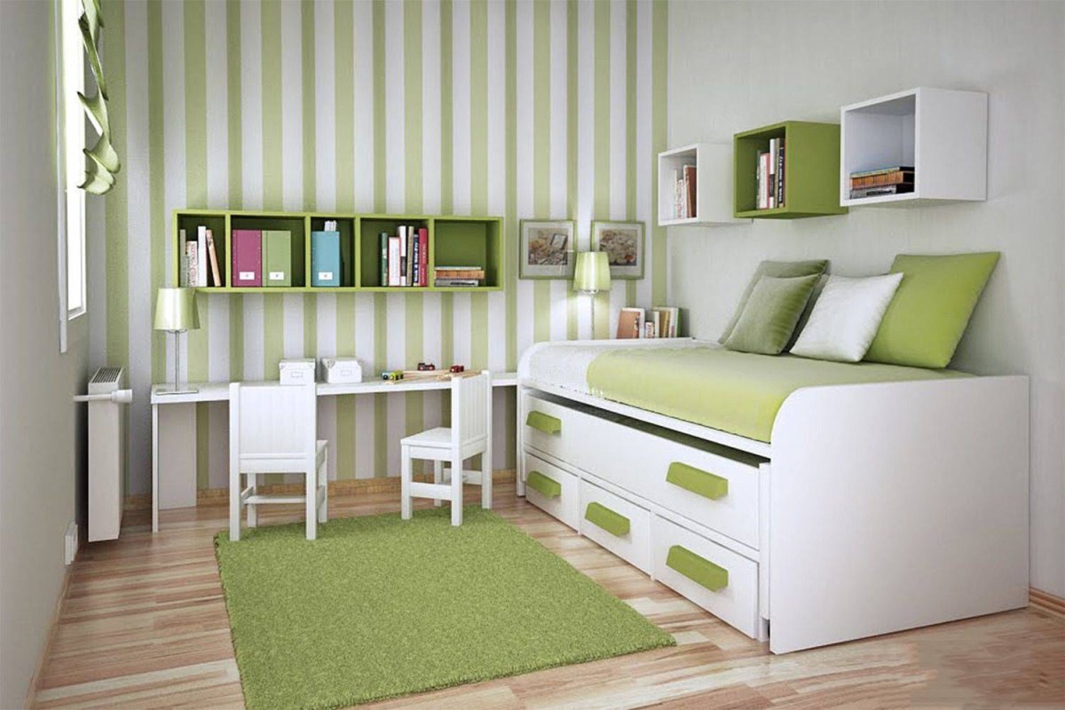 Оливковый цвет в интерьере детской