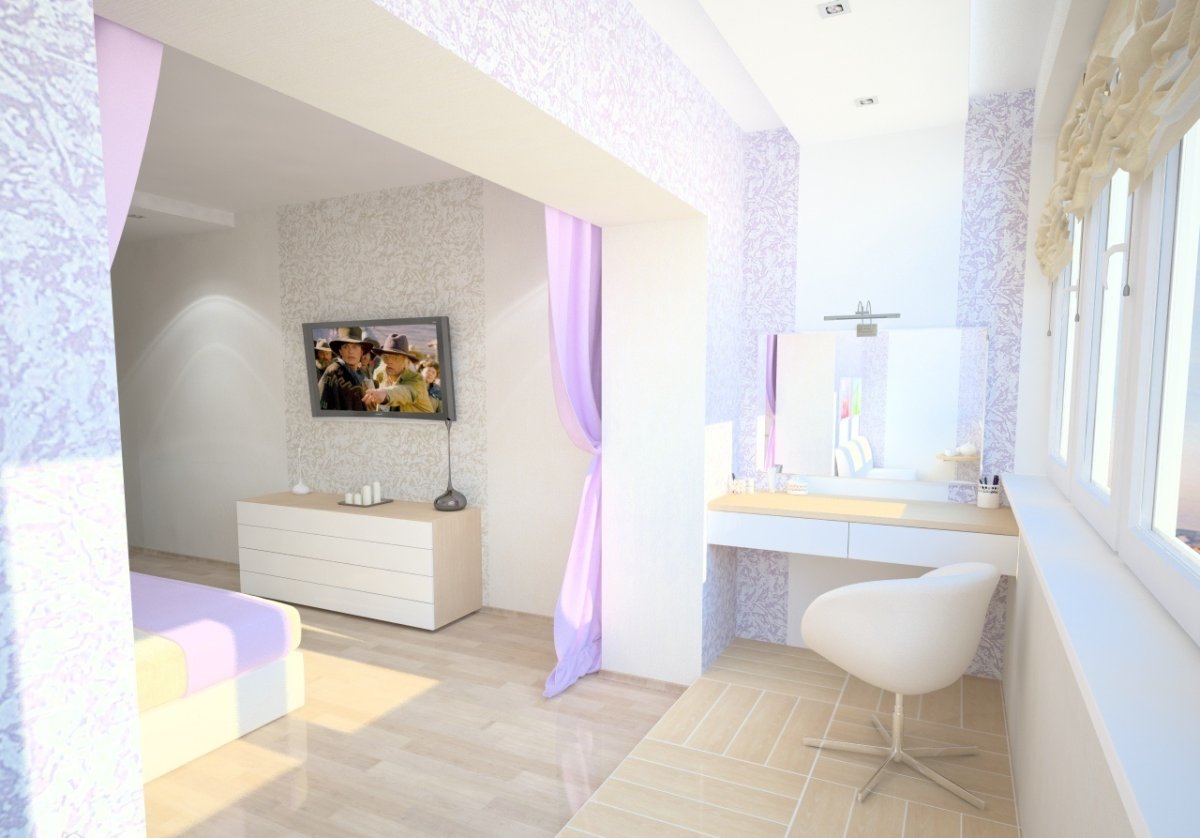 Балкон совмещенный с комнатой