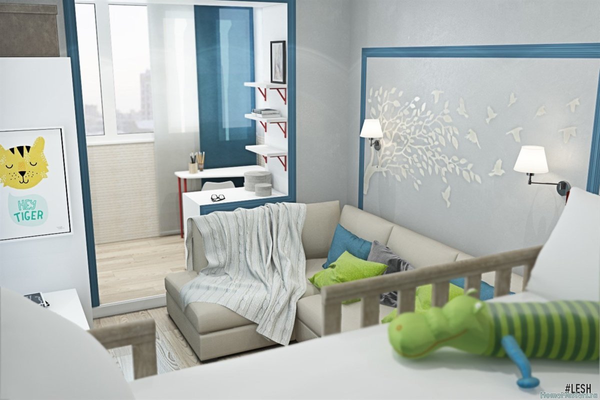 Детская совмещенная с балконом