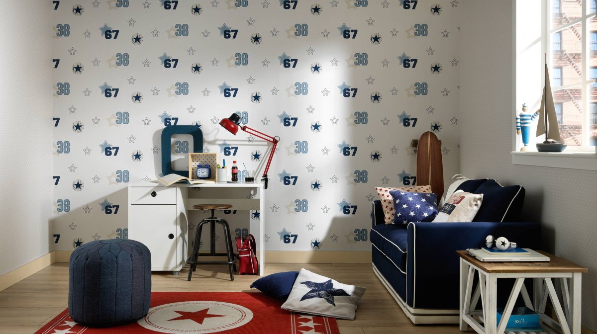 Интерьер детской комнаты со звездами