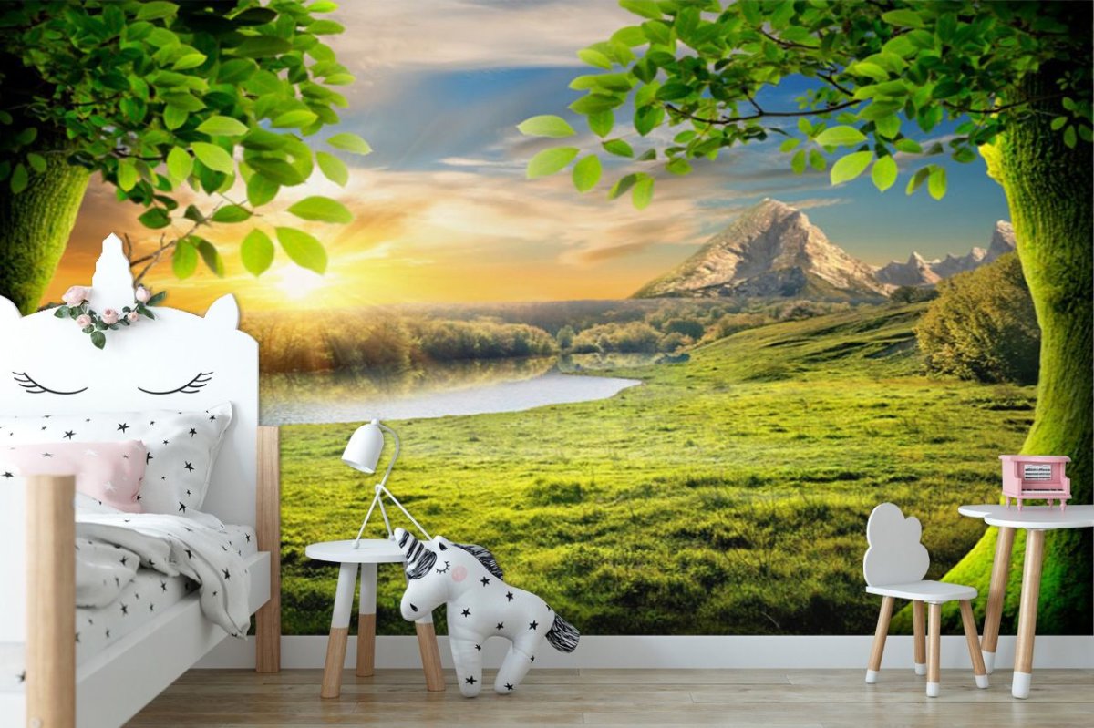 Фотообои в детскую комнату природа
