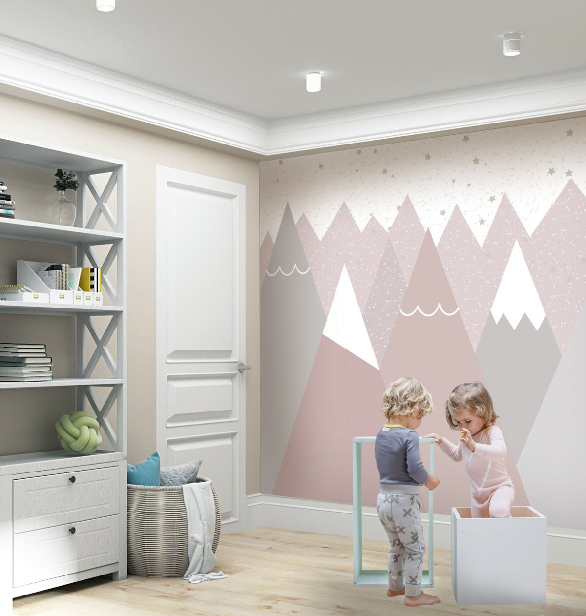 Горы на стене в детской