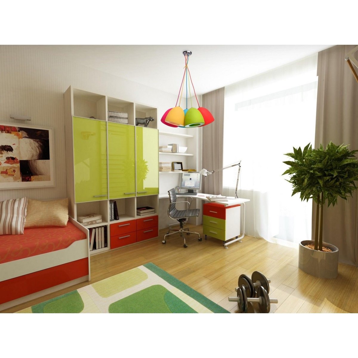 Детская с балконной дверью для двоих