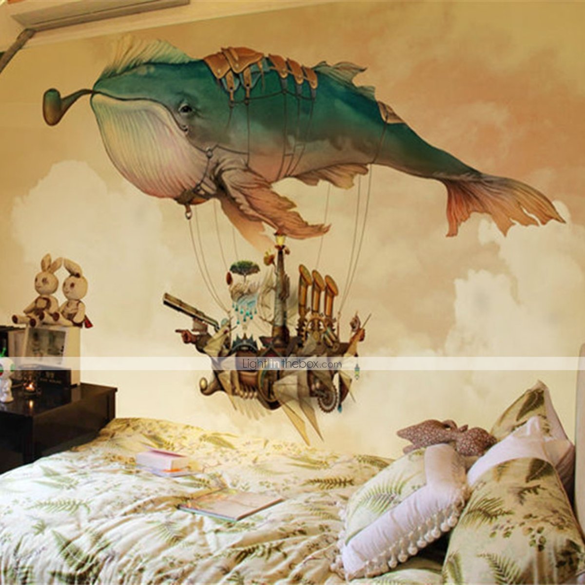 Обои в спальню с китами