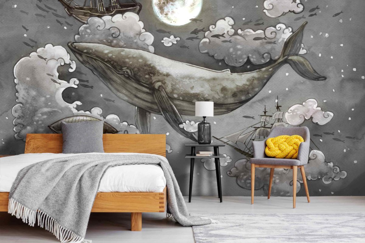 Обои с китами в детскую
