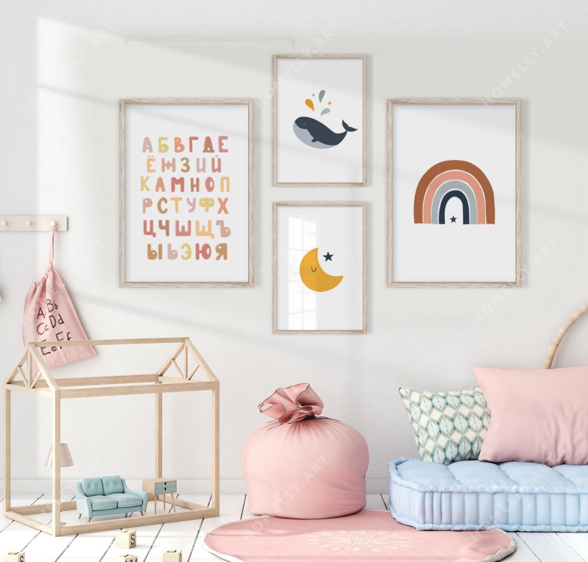 Наклейки на стену «небесные киты»