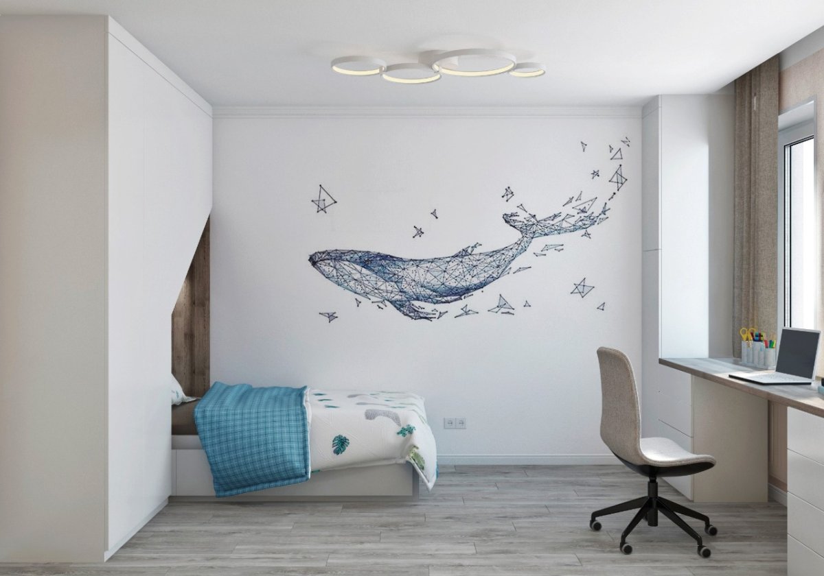 Детские фотообои "кит в скандинавском стиле