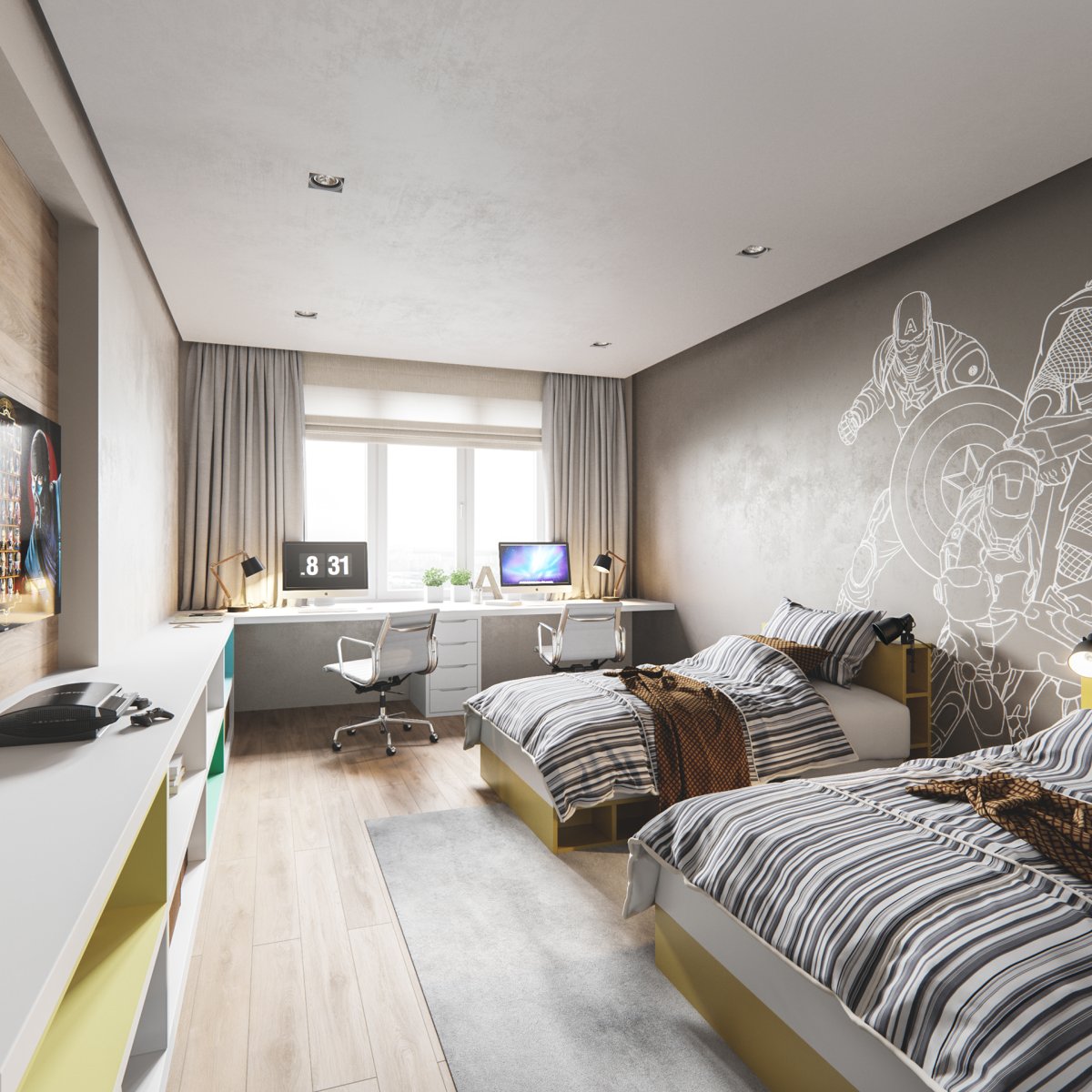 Спальня Минимализм для подростков