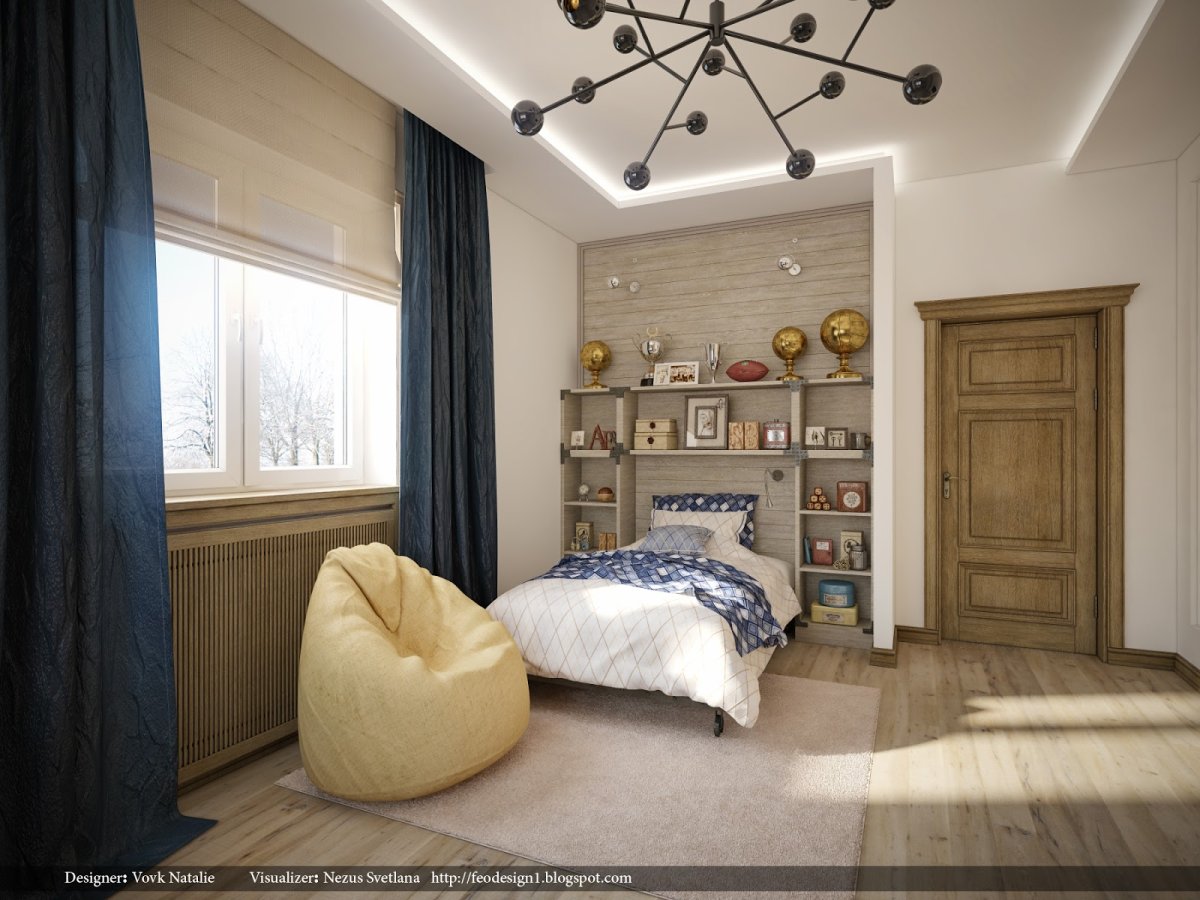 Контемпорари интерьер детская