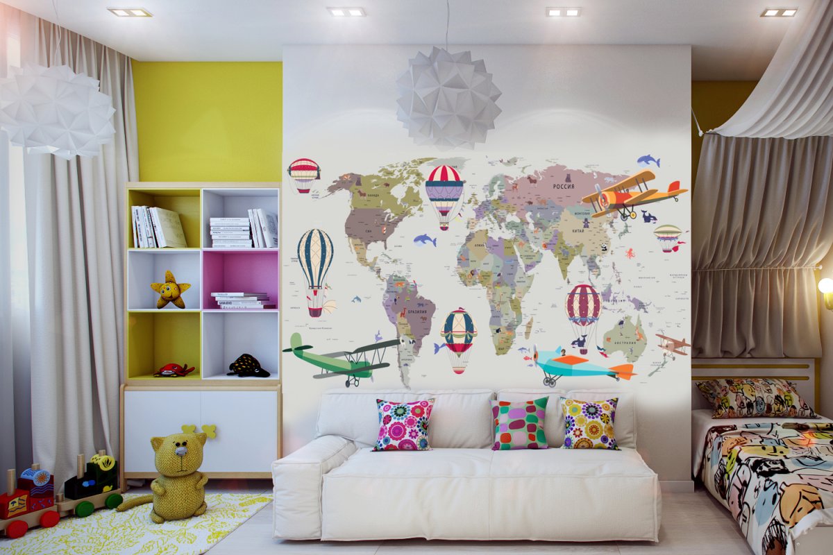 Интерьер отдельных стен в детской