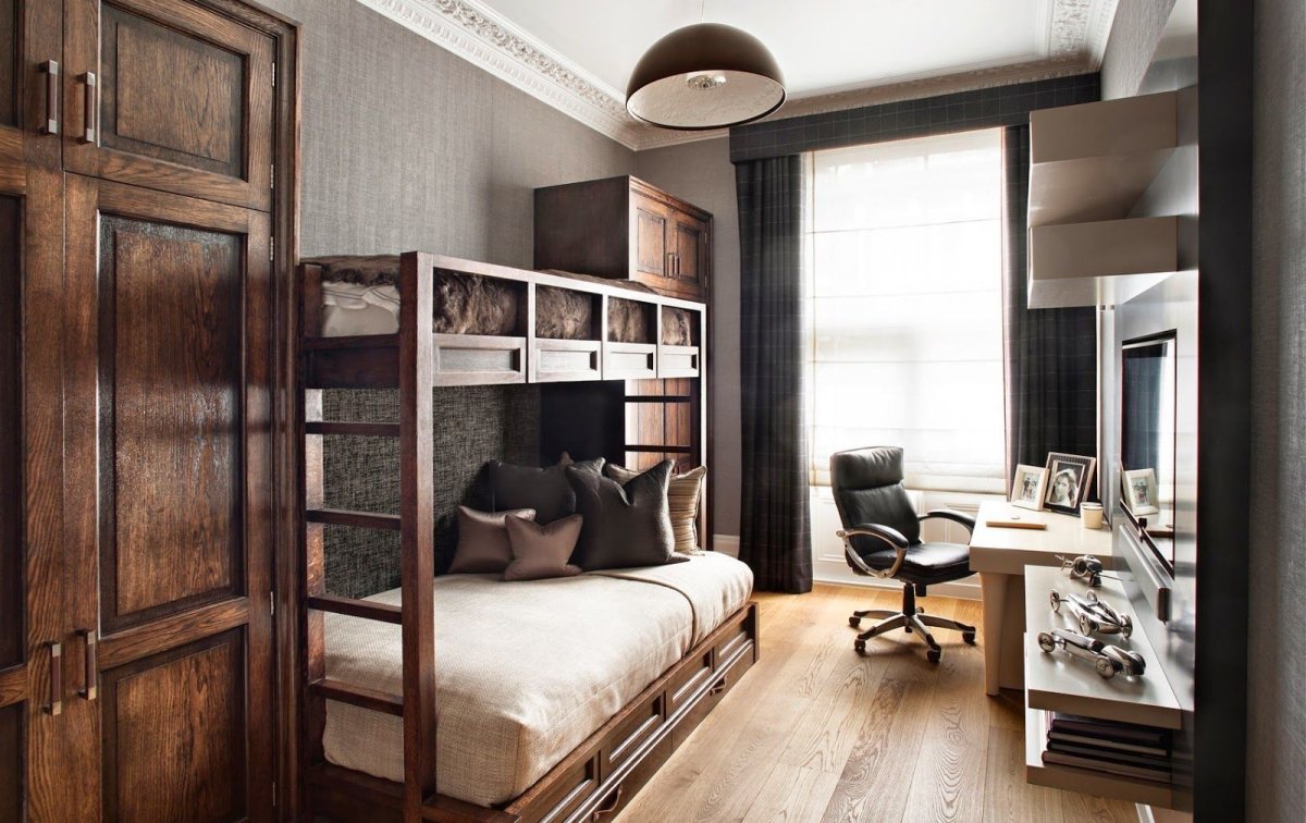 Комната в темных тонах для подростка