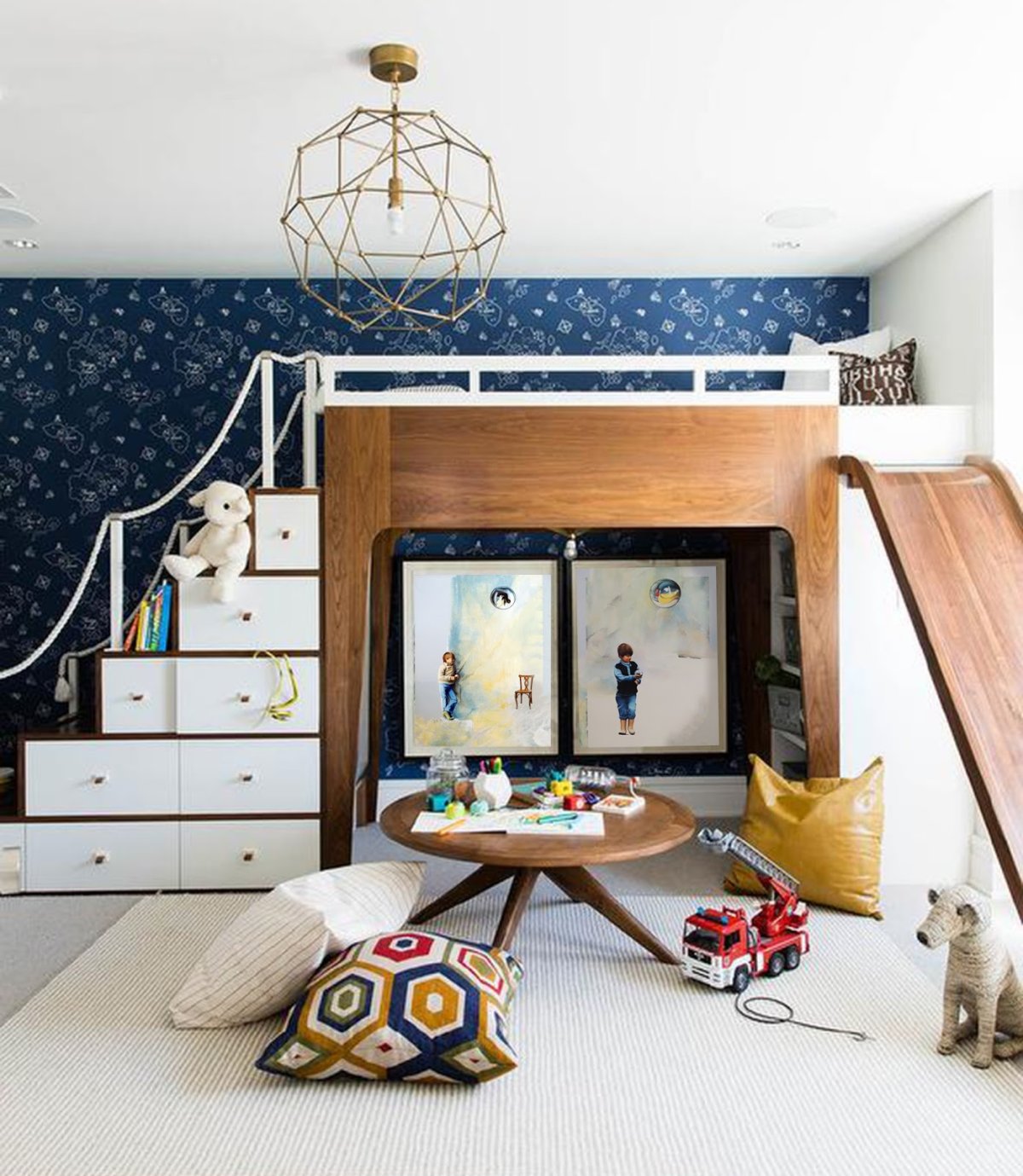 Кровать чердак в скандинавском стиле