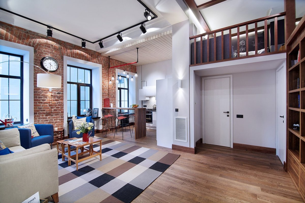 Лофт в сталинке с высокими потолками