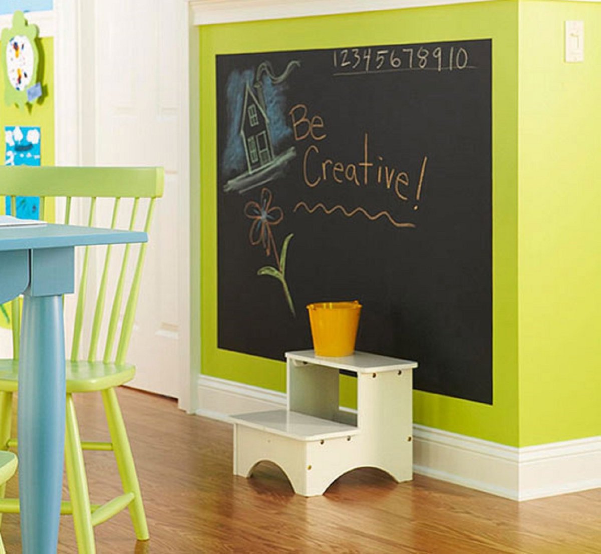 Меловая доска в интерьере детской