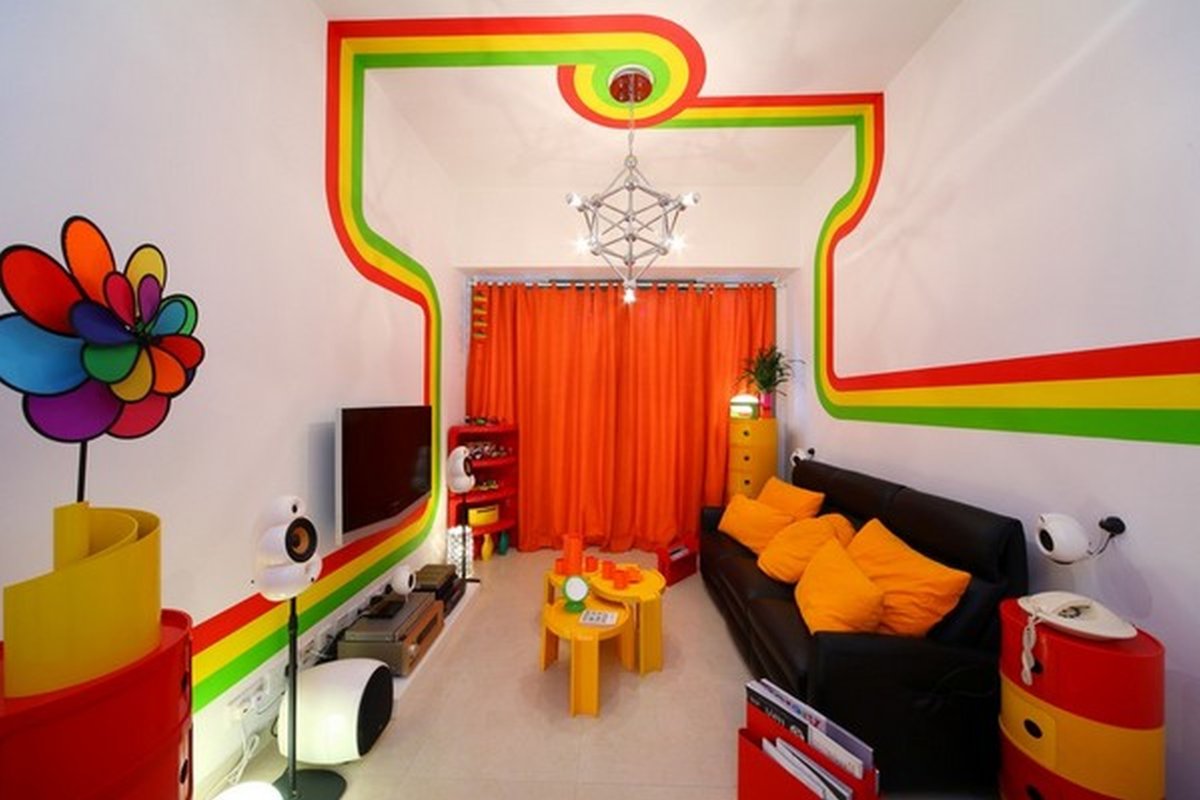 Рисование радуги на стене