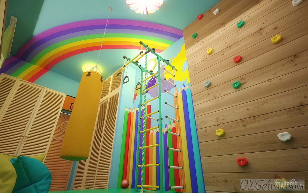 Стена в детской спальне