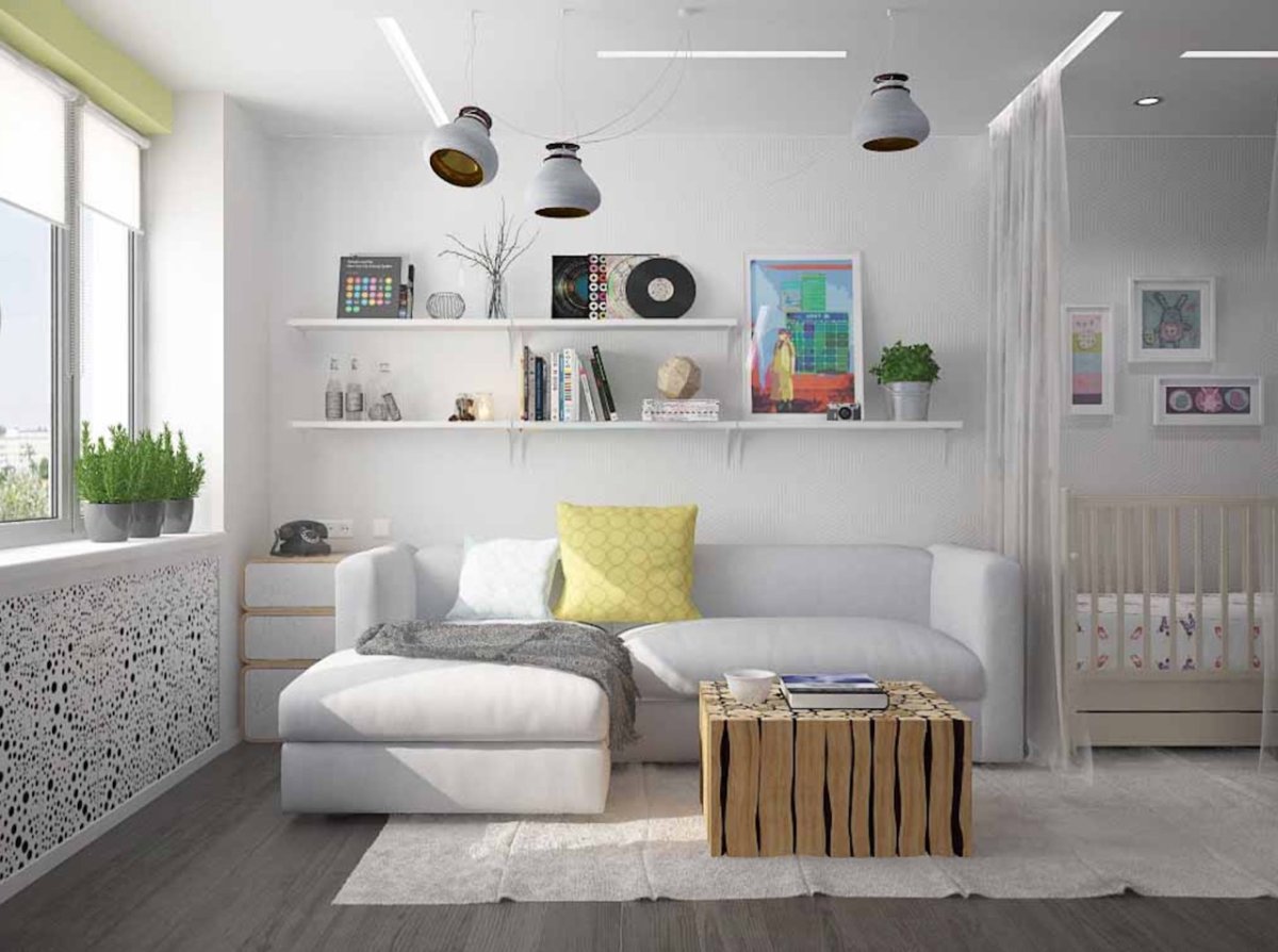 Интерьер однушки для семьи