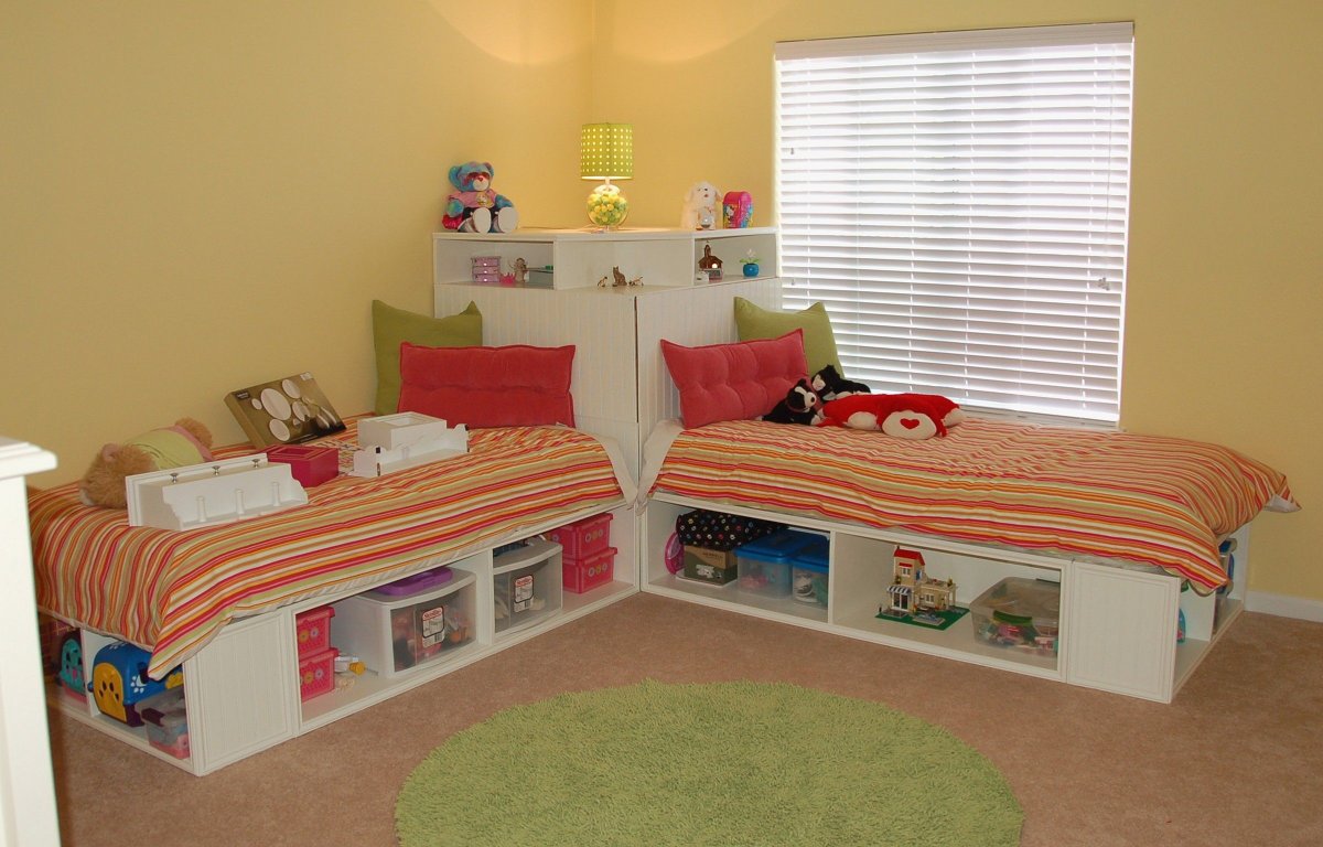 Угловые кровати для двух детей