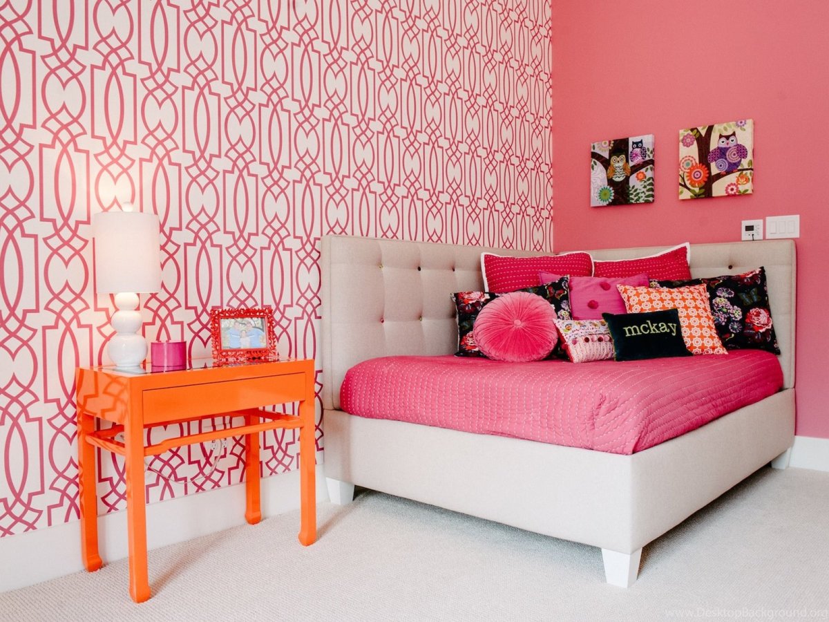 Обои розовые для стен в спальню