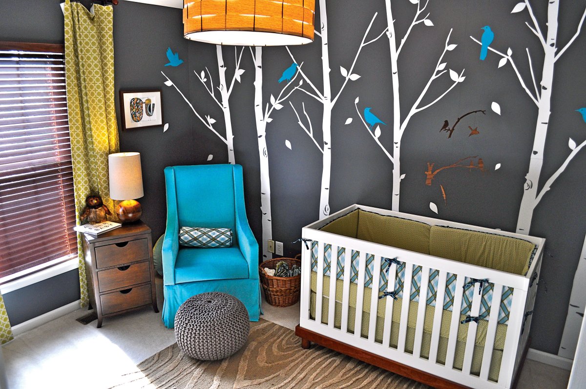 Интерьер детской стена