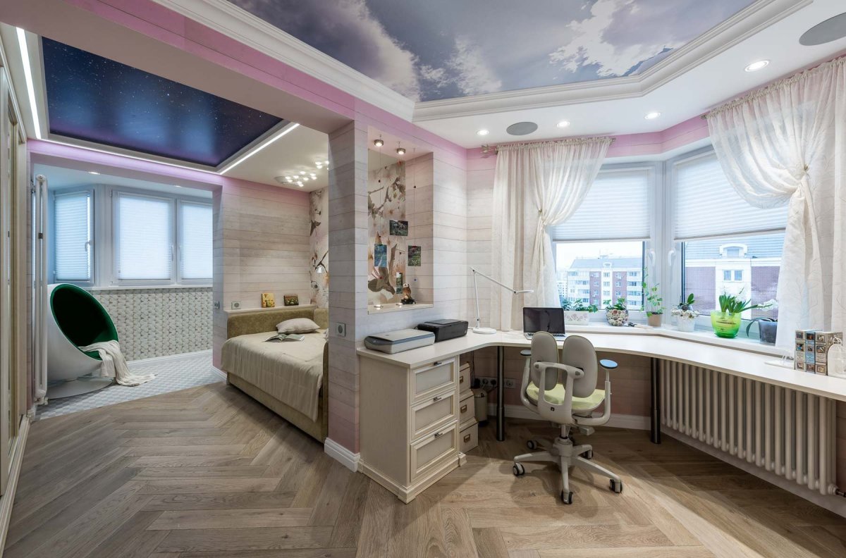 Детская спальня с эркером