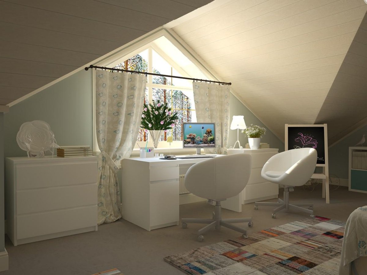 Детская комната с мансардной крышей