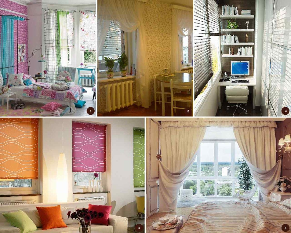 Шторы на кухню в зеленых тонах