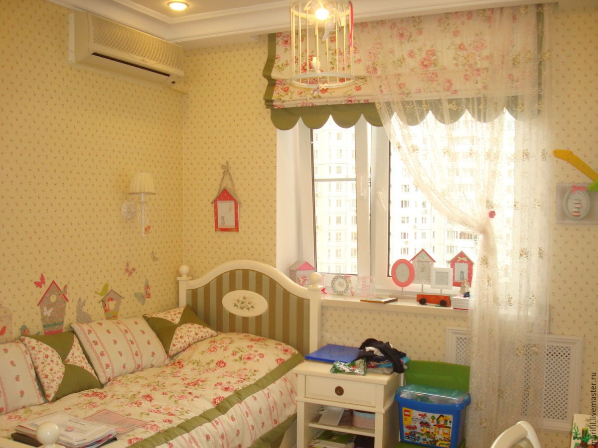 Шторы на лоджии объединенной с комнатой