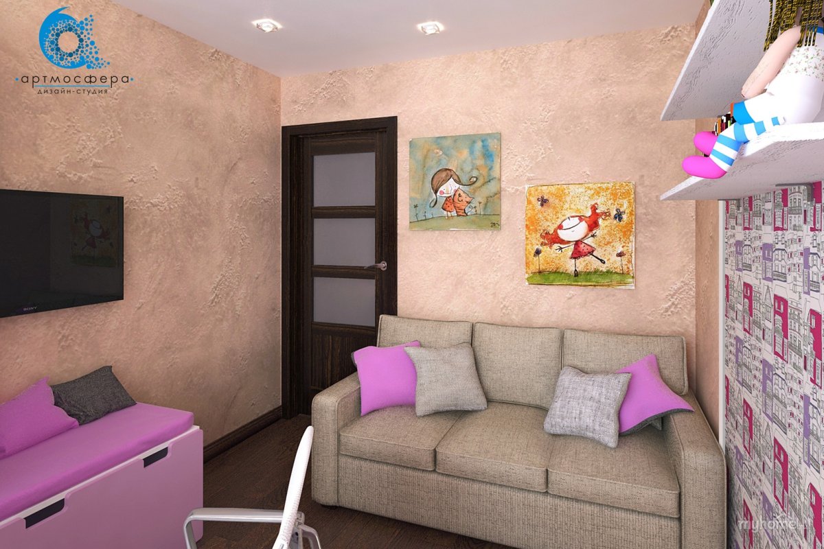 Стены в детской комнате в хрущевке
