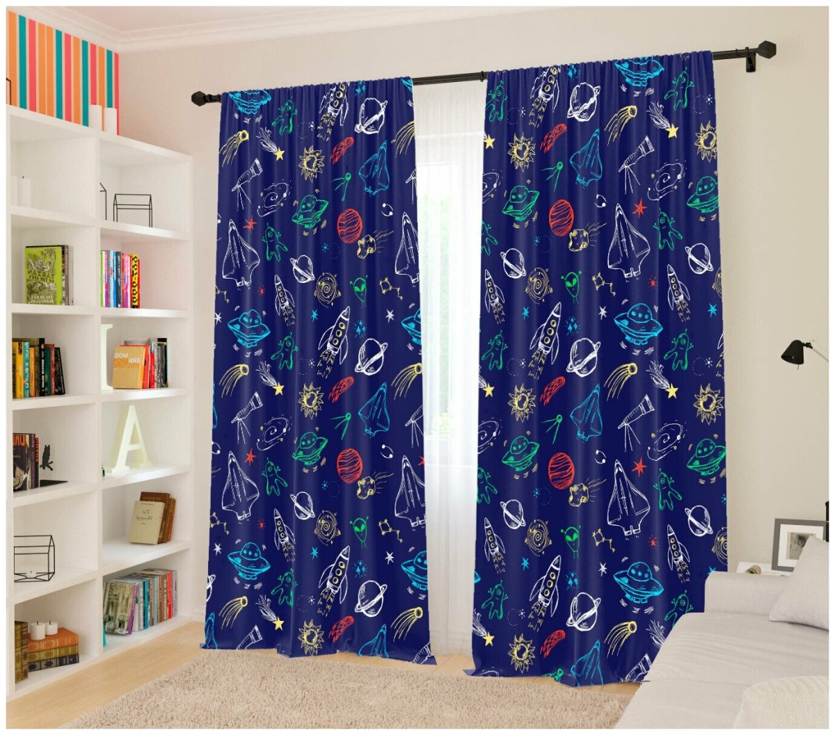 Голубые шторы