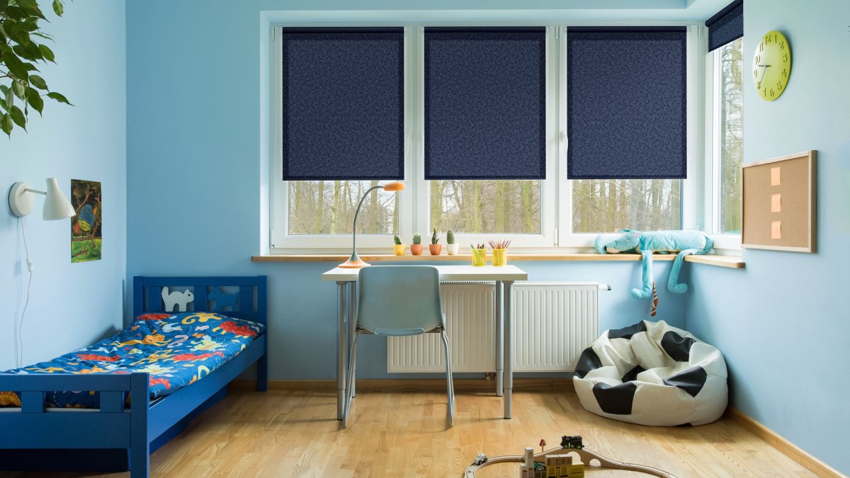 Шторы в голубую комнату