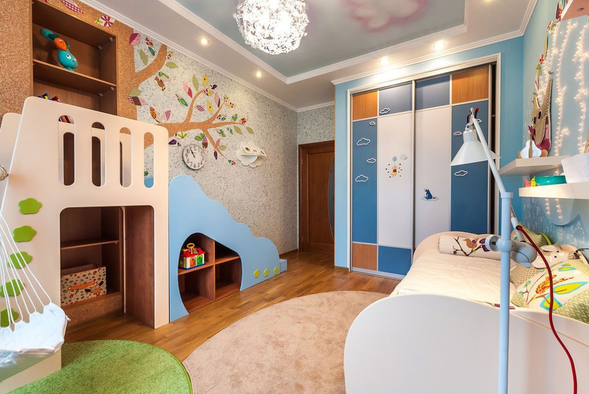 Интерьер в бирюзово желтых тонах