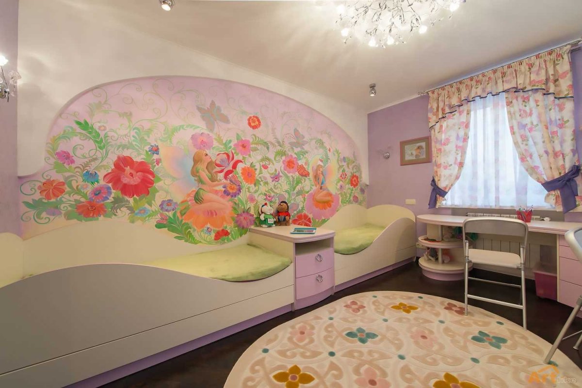 Жидкие обои в интерьере