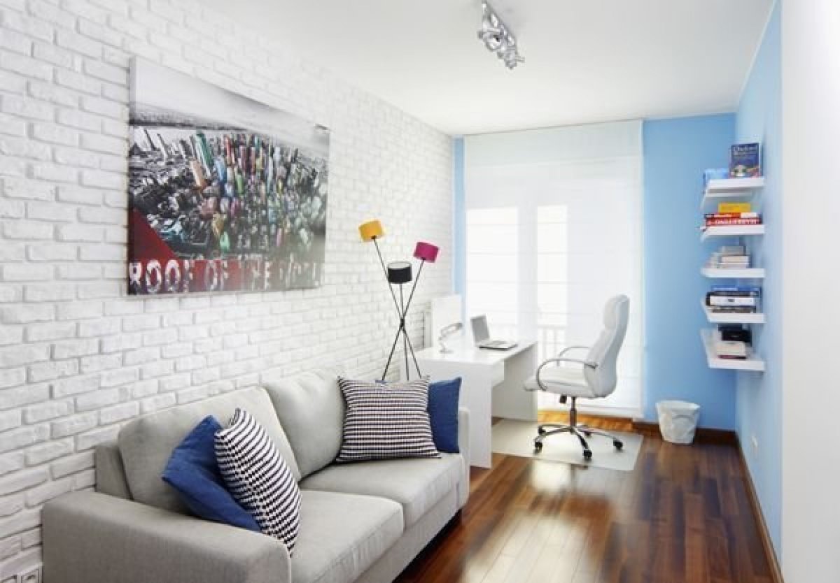 Белый кирпич в интерьере детской