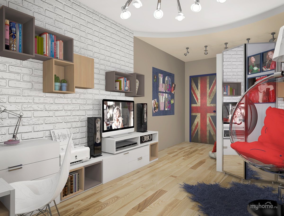 Интерьер подростковой комнаты для девочки 15 лет лофт