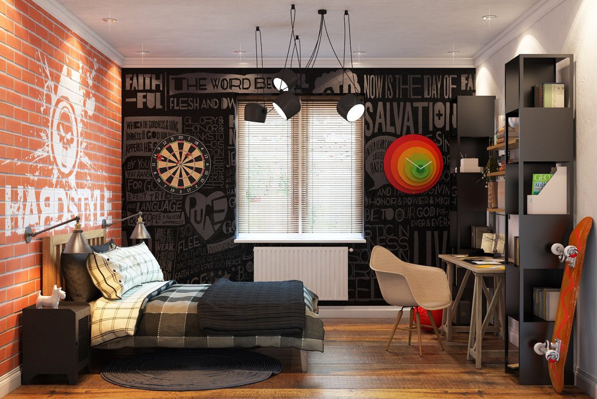 Спальня для подростка в стиле лофт