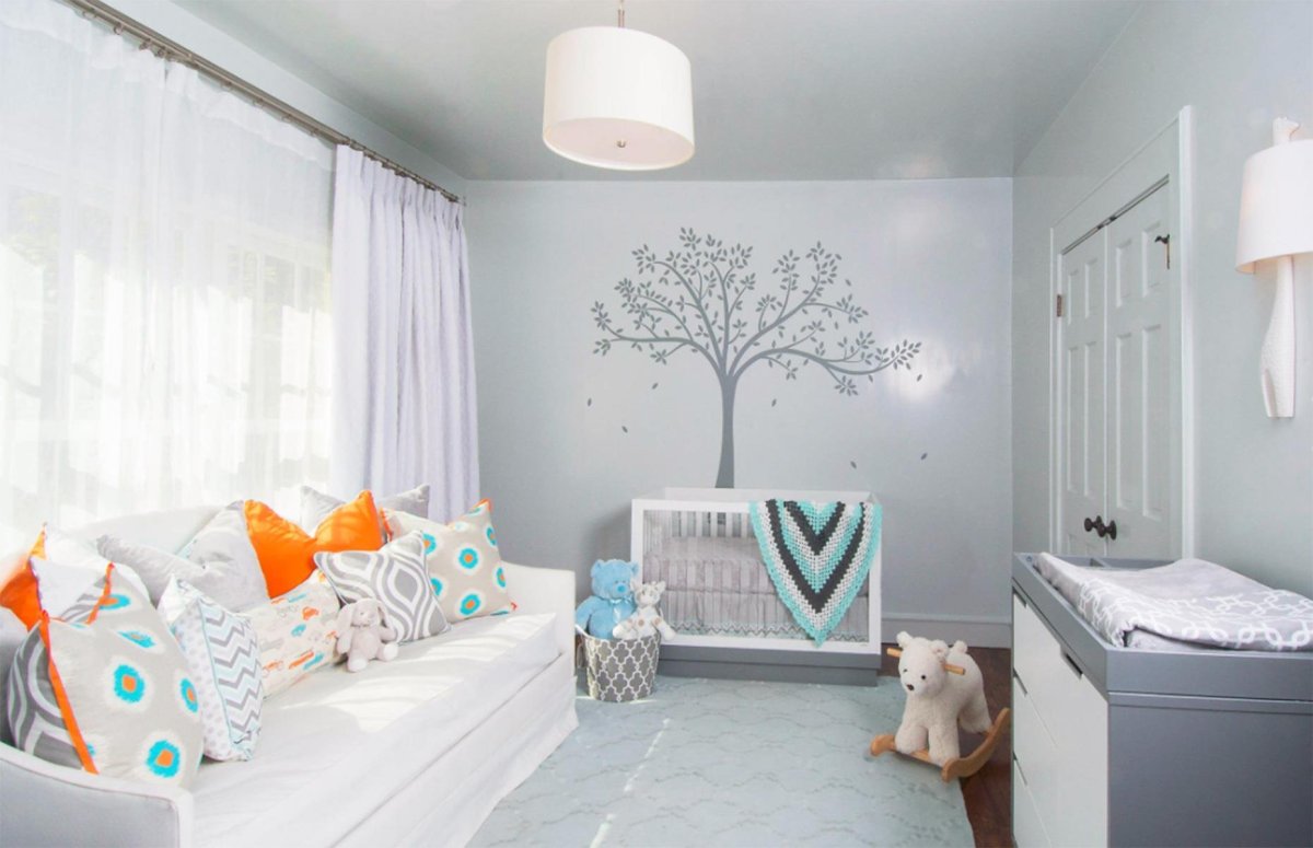 Серые детские комнаты