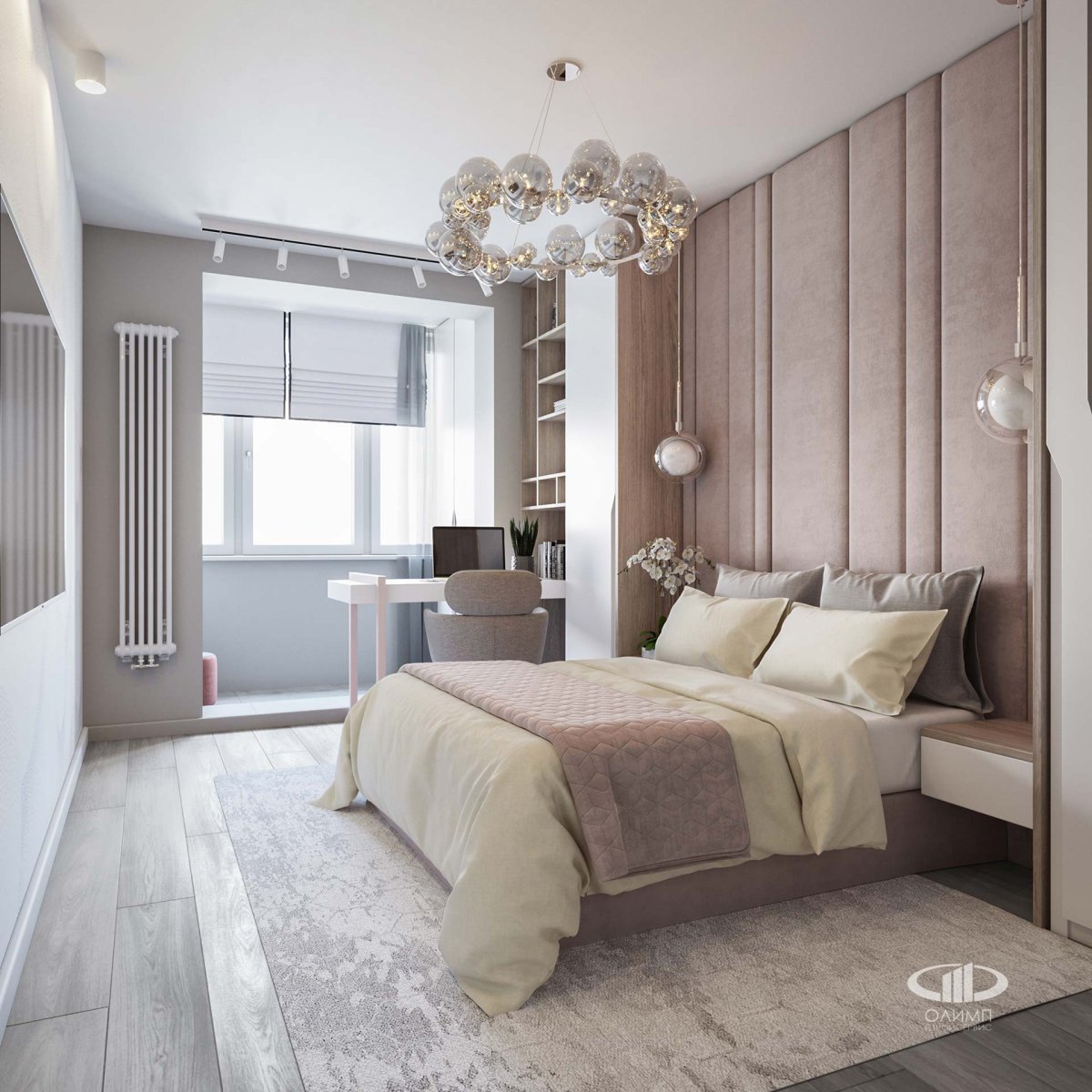 Комната для девочки в бежевых тонах