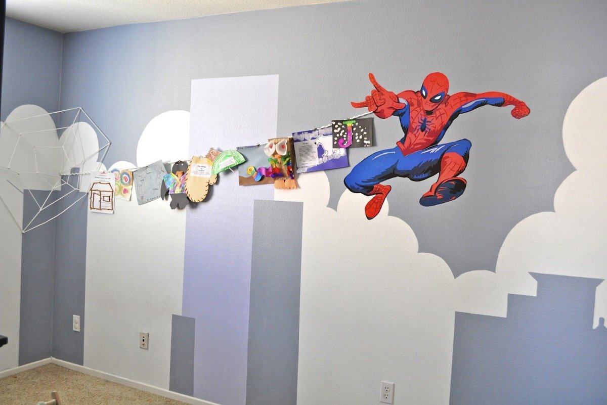 Человек паук наклейка на стену