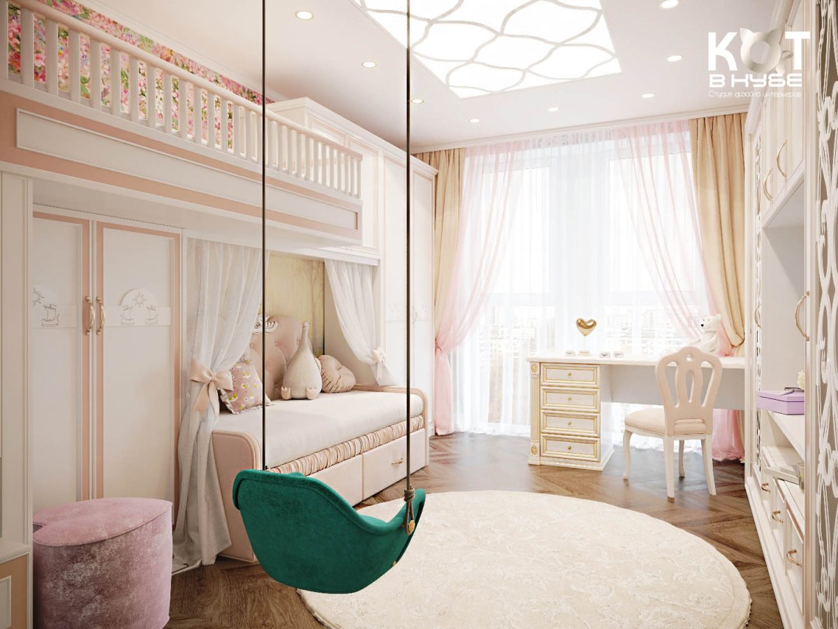 Бежевый интерьер детской